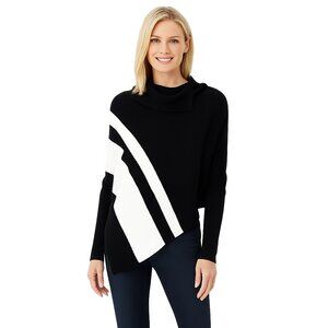 NWT White House Black Market Long Sleeve Cowl Neck Stripe Poncho XS/S WHBM7